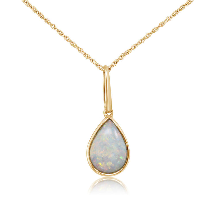 14K Yellow Gold Australian Opal Pendant