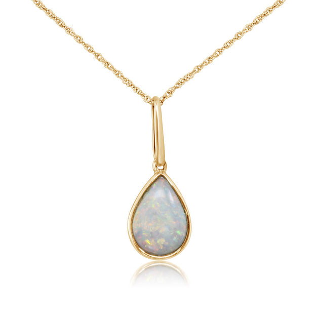 14K Yellow Gold Australian Opal Pendant