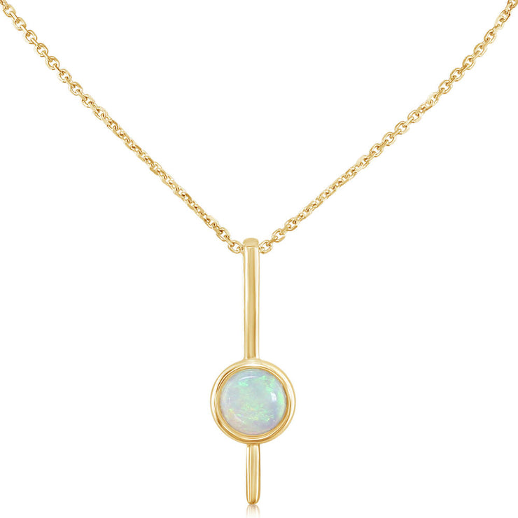 14K Yellow Gold Australian Opal Pendant