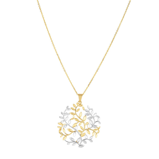 14K Two-tone Gold Tree of Life Necklace