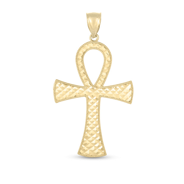 14K Gold Ankh Cross Pendant