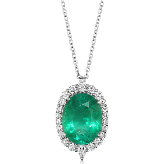 Platinum Brazilian Emerald/Diamond Pendant