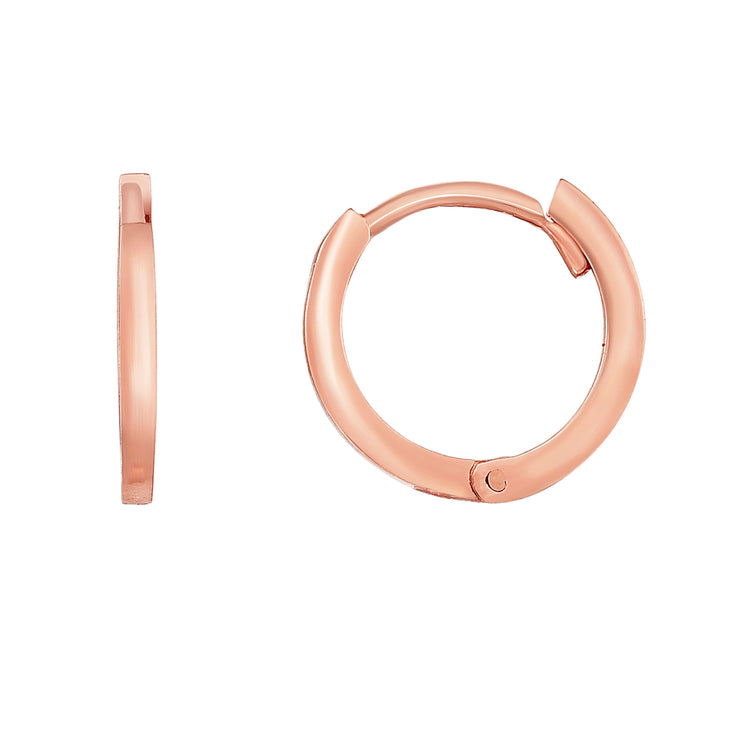 14K Gold Thin Polished Huggie Earring