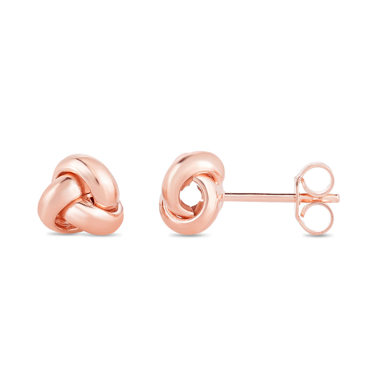 14K Gold Mini Classic Polished Love Knot Stud Earring