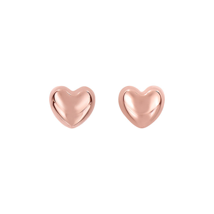 14K Gold Small Polished Heart Post Earring