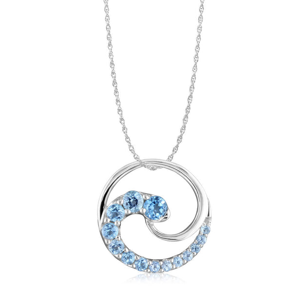 Sterling Silver Blue Topaz Pendant