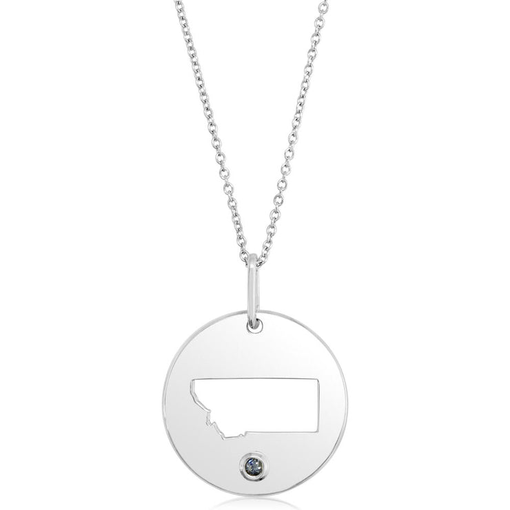 Sterling Silver Montana Sapphire Montana Pendant (With Chain)