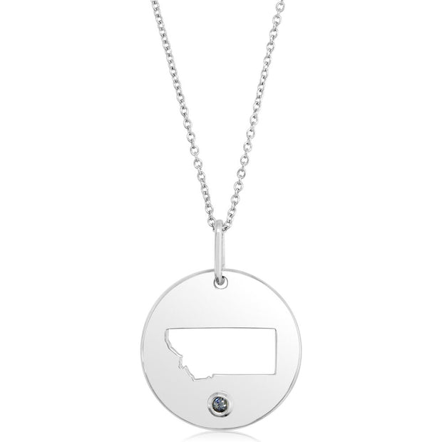 Sterling Silver Montana Sapphire Montana Pendant (With Chain)