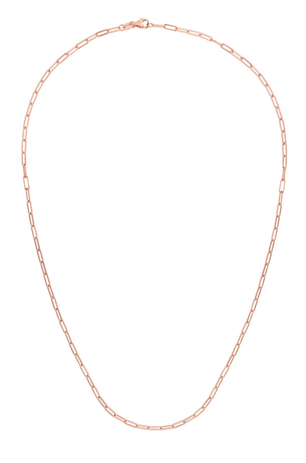 14K Gold 24"" 2.1mm Paperclip Chain