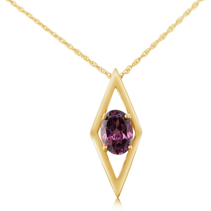 14K White Gold Rhodolite Garnet Pendant