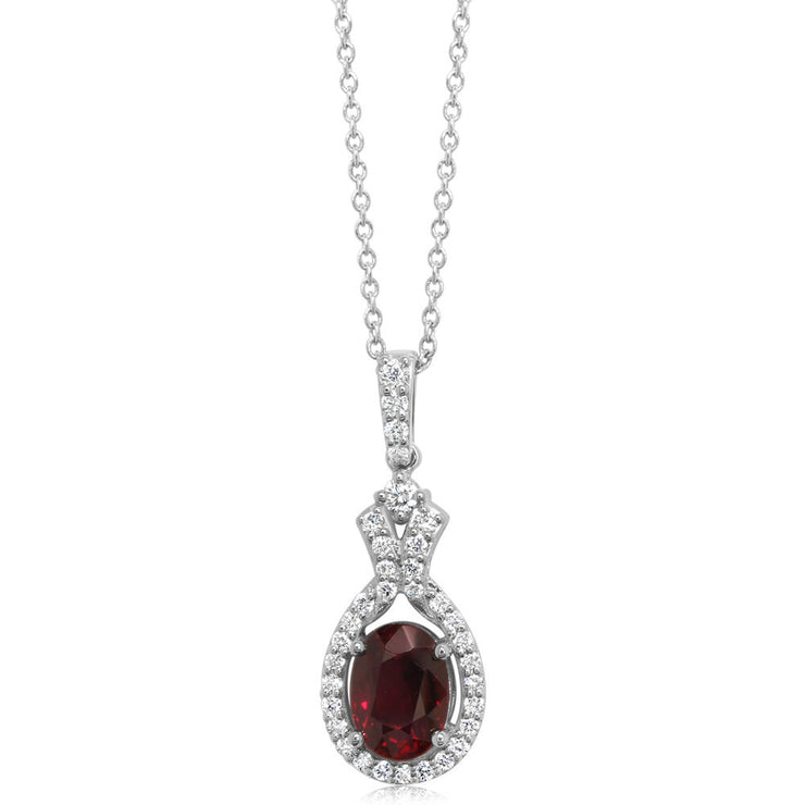 Platinum Mozambique Ruby/Diamond Pendant