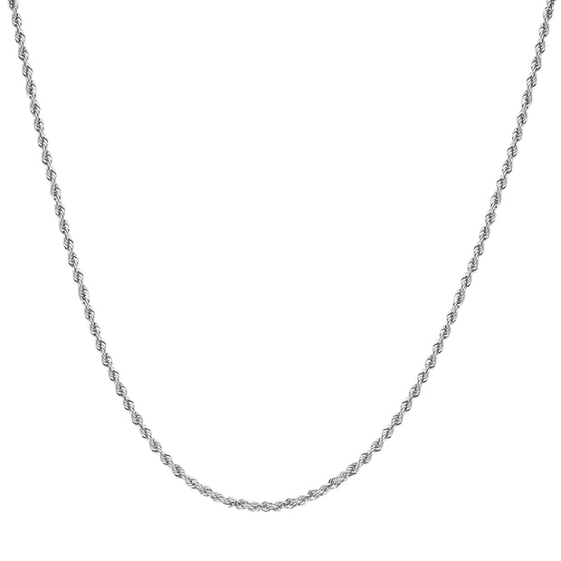 Platinum 2.2mm Diamond Cut Rope Chain