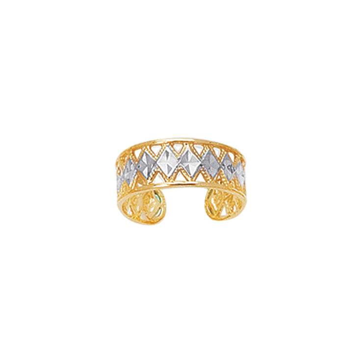 14K Two-tone Gold Toe Ring