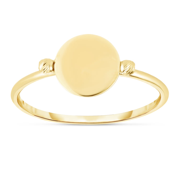 14K Gold Polished Disc Ring