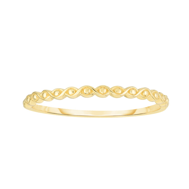 14K Infinity Bead Ring