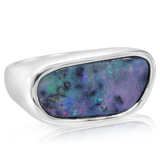 Sterling Silver Boulder Opal Ladies Ring