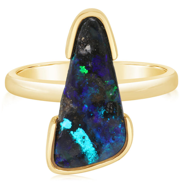 14K Yellow Gold Australian Boulder Opal Ring