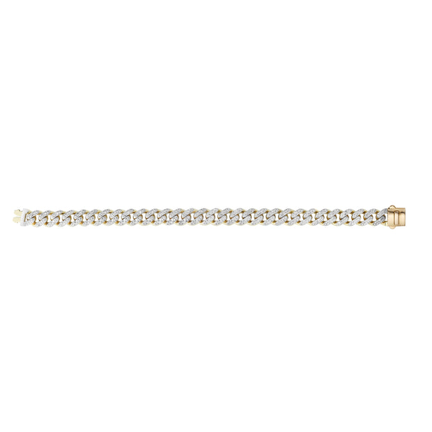 14K Gold 9.5mm Lite Miami Cuban with Diamonds