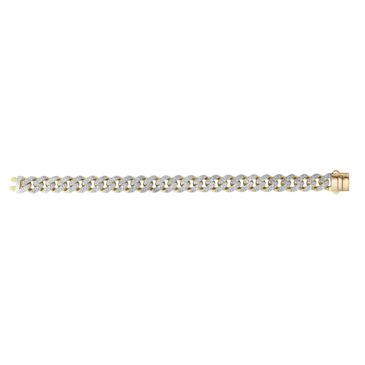 14K Gold 11.5mm Lite Miami Cuban with Diamonds