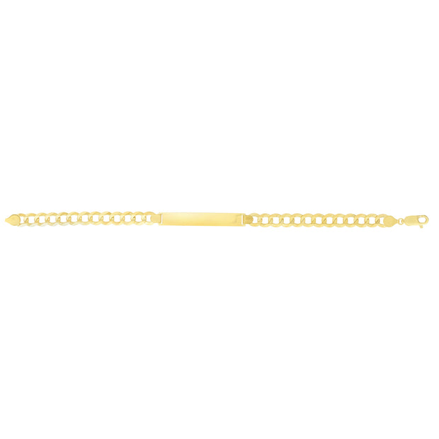 14K Gold 6.7mm Polished Curb ID Bracelet