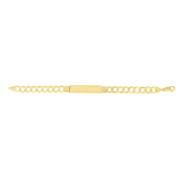 14K Gold 10mm Polished Curb ID Bracelet