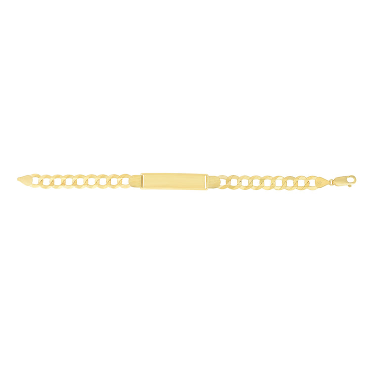 14K Gold 10mm Polished Curb ID Bracelet