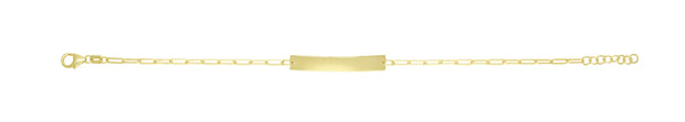 14K ID Bar Paperclip Bracelet