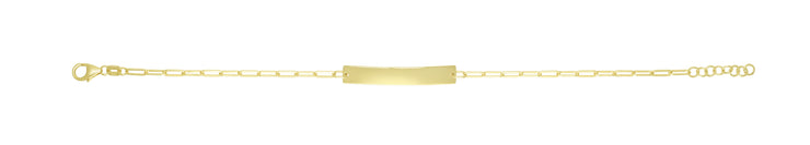 14K ID Bar Paperclip Bracelet