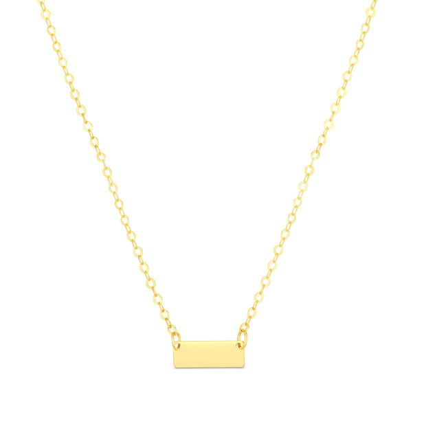 14K Yellow Mini Bar Pendant