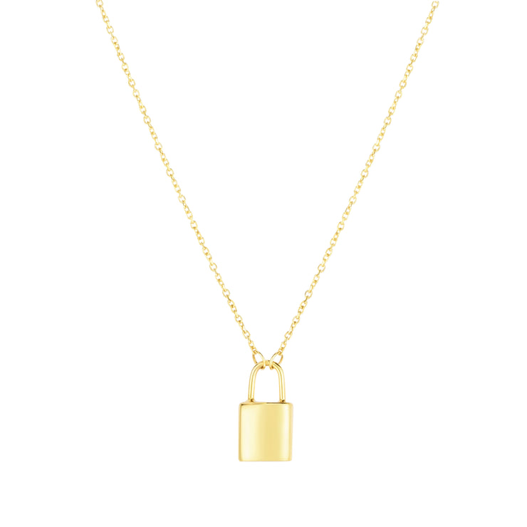 14K Lock Necklace