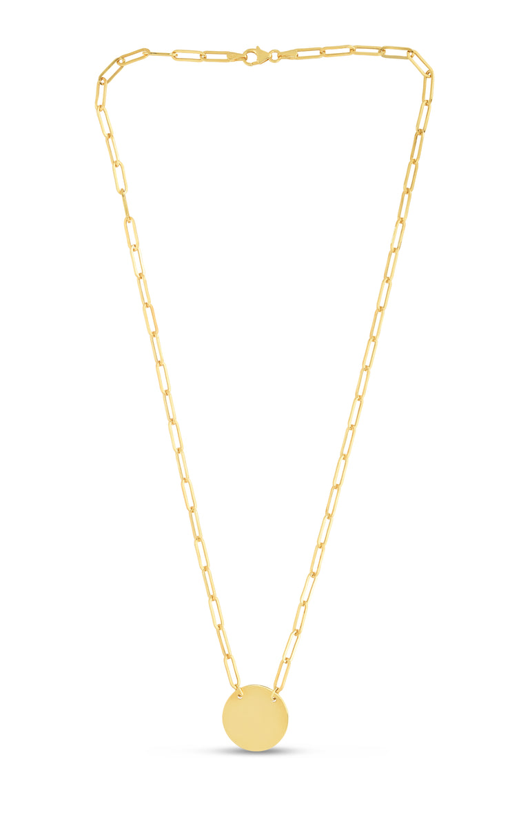 14K Gold Disc Necklace