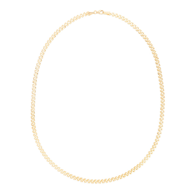 14K Gold Textured Fancy Chain