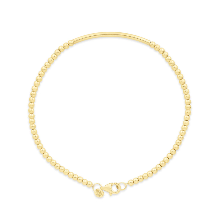 14K Gold Bead Bar Bracelet