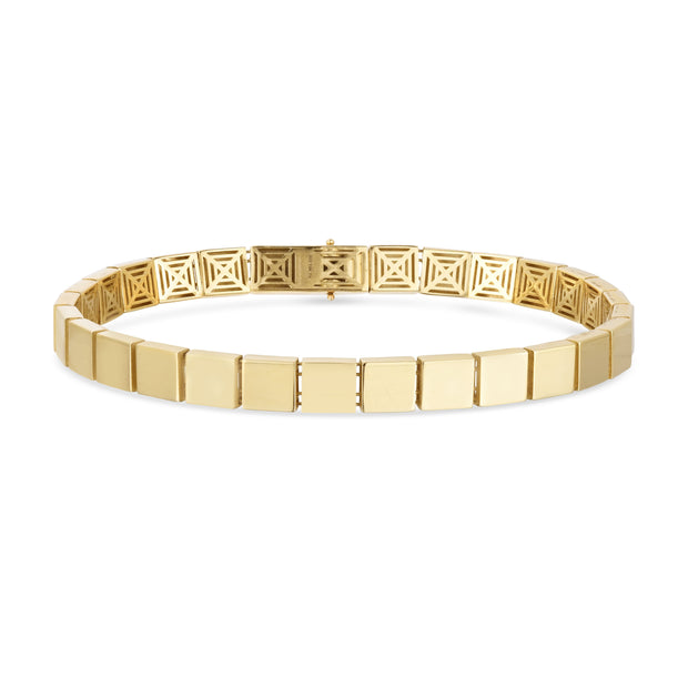 14K Gold Square Edge Link Bracelet