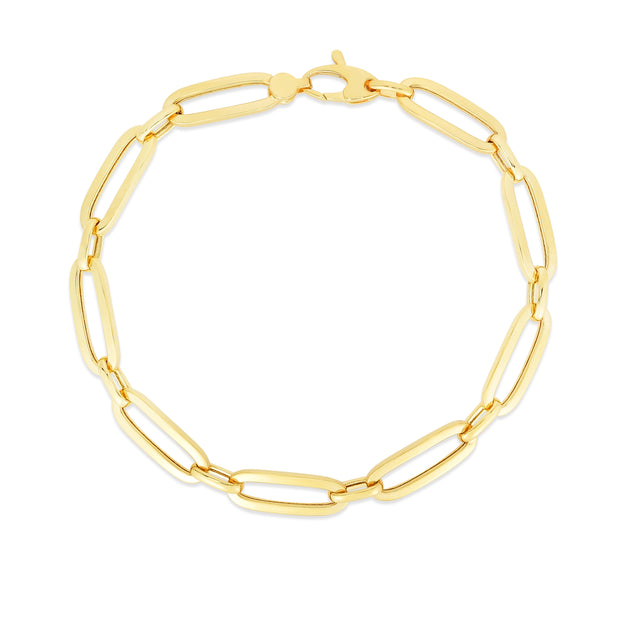 14K Gold 5.6mm Bombay Paperclip Bracelet