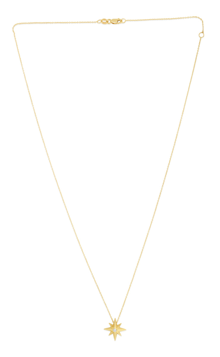 14K Gold Diamond North Star Necklace