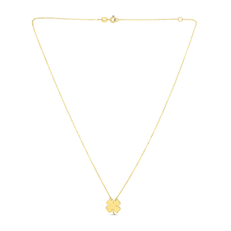 14K Gold Clover Necklace