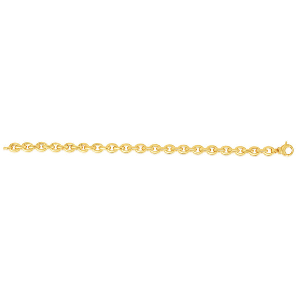 14K Gold Polished Oval Rolo Inspired Link Chain