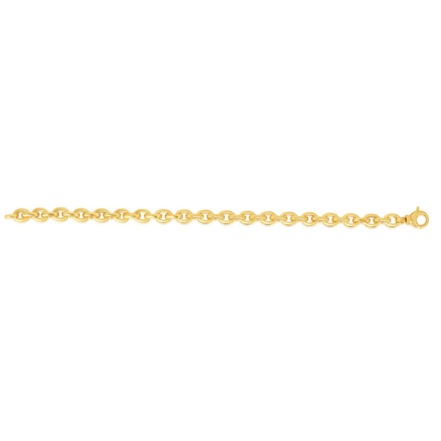 14K Gold Polished Oval Rolo Inspired Link Chain