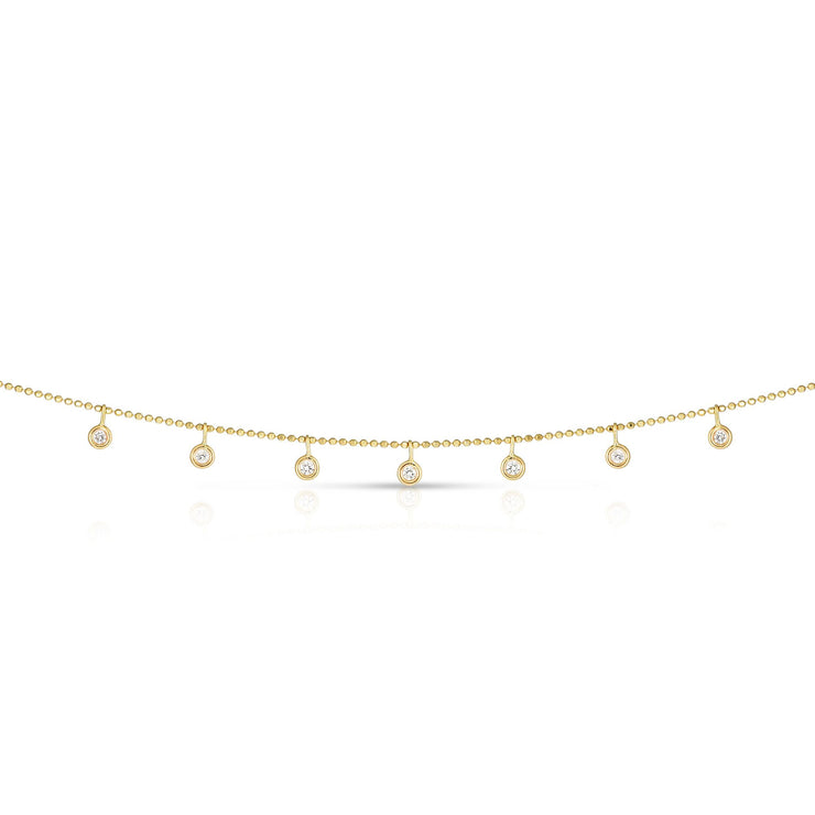 14K Gold .25ct Dangling Diamonds Necklace