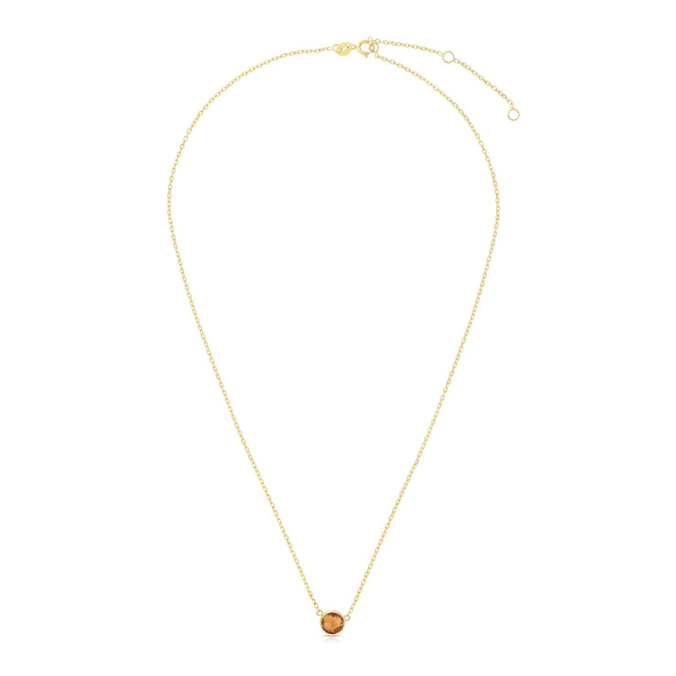 14K Gold & Citrine Solitaire Necklace