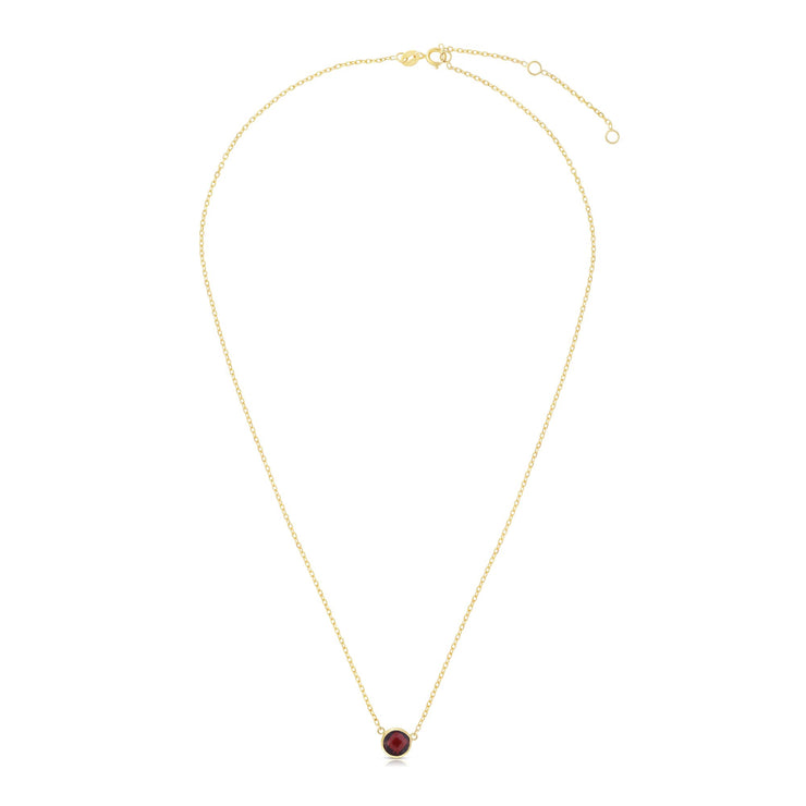 14K Gold & Garnet Solitaire Necklace