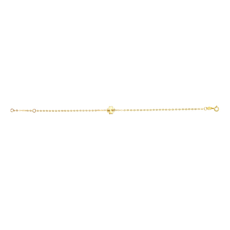 14K Gold Clover Bracelet