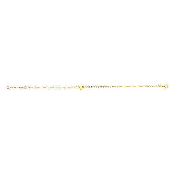 14K Gold Heart Bracelet