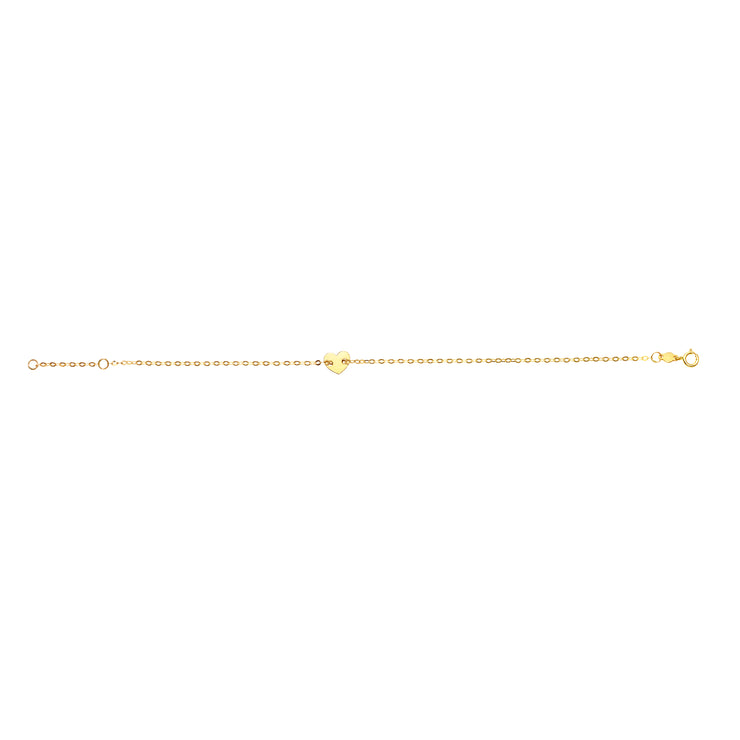 14K Gold Heart Bracelet