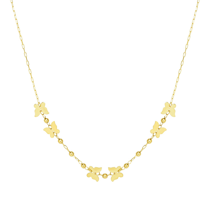 14K Gold Butterfly Necklace