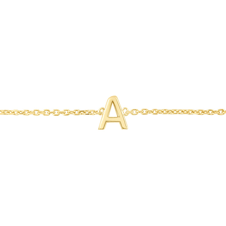 14K Mini Initial A Necklace