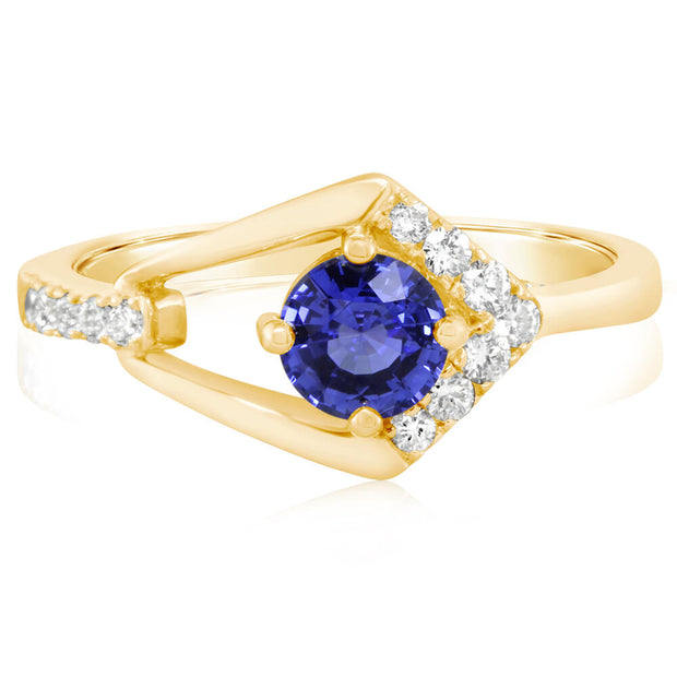 14K Yellow Gold Sapphire/Diamond Ring