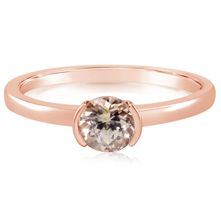 14K Rose Gold Lotus Garnet Ring