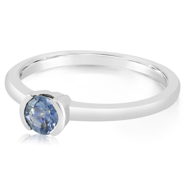 14K White Gold Montana Sapphire Ring